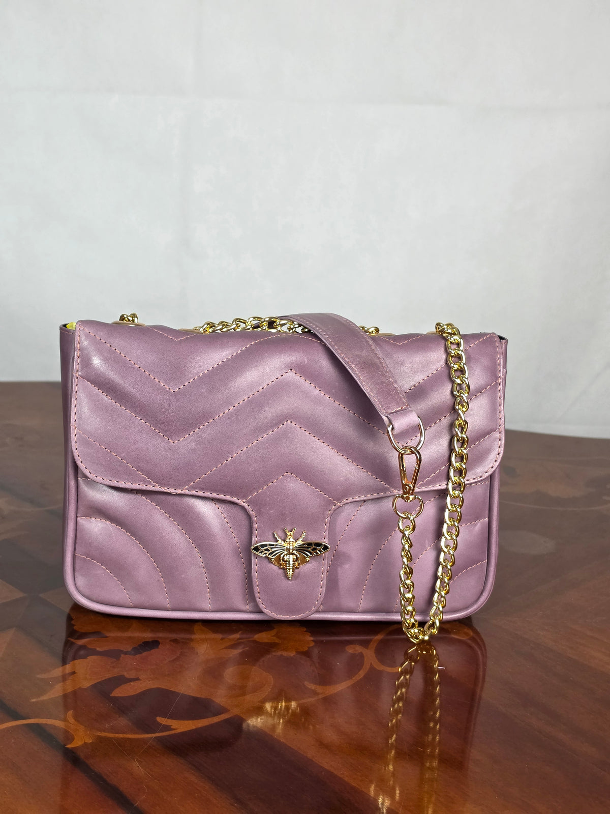 Premium Leather Medium Quilted Crossbody Bag