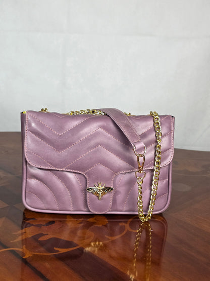 Premium Leather Medium Quilted Crossbody Bag