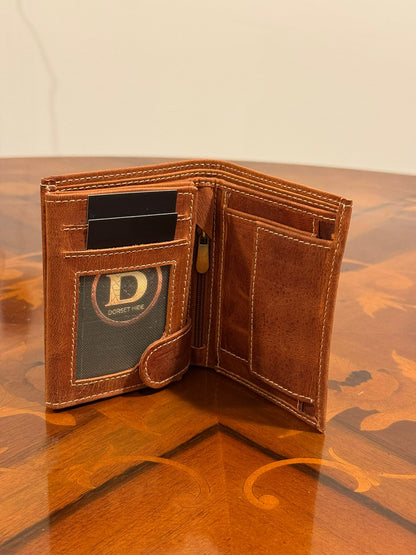 Personalized Genuine Leather RFID Trifold Wallet for Men