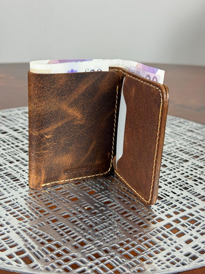 Genuine Leather Slim RFID Tri-fold wallet
