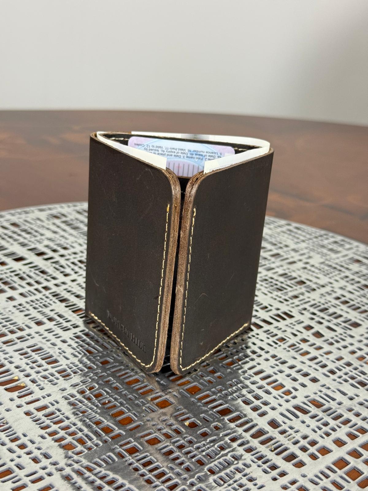 Genuine Leather Slim RFID Tri-fold wallet