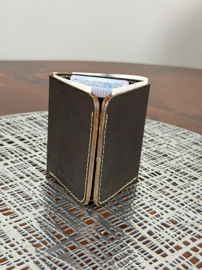 Genuine Leather Slim RFID Tri-fold wallet