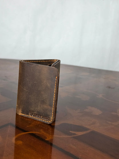 Genuine Leather Slim RFID Tri-fold wallet