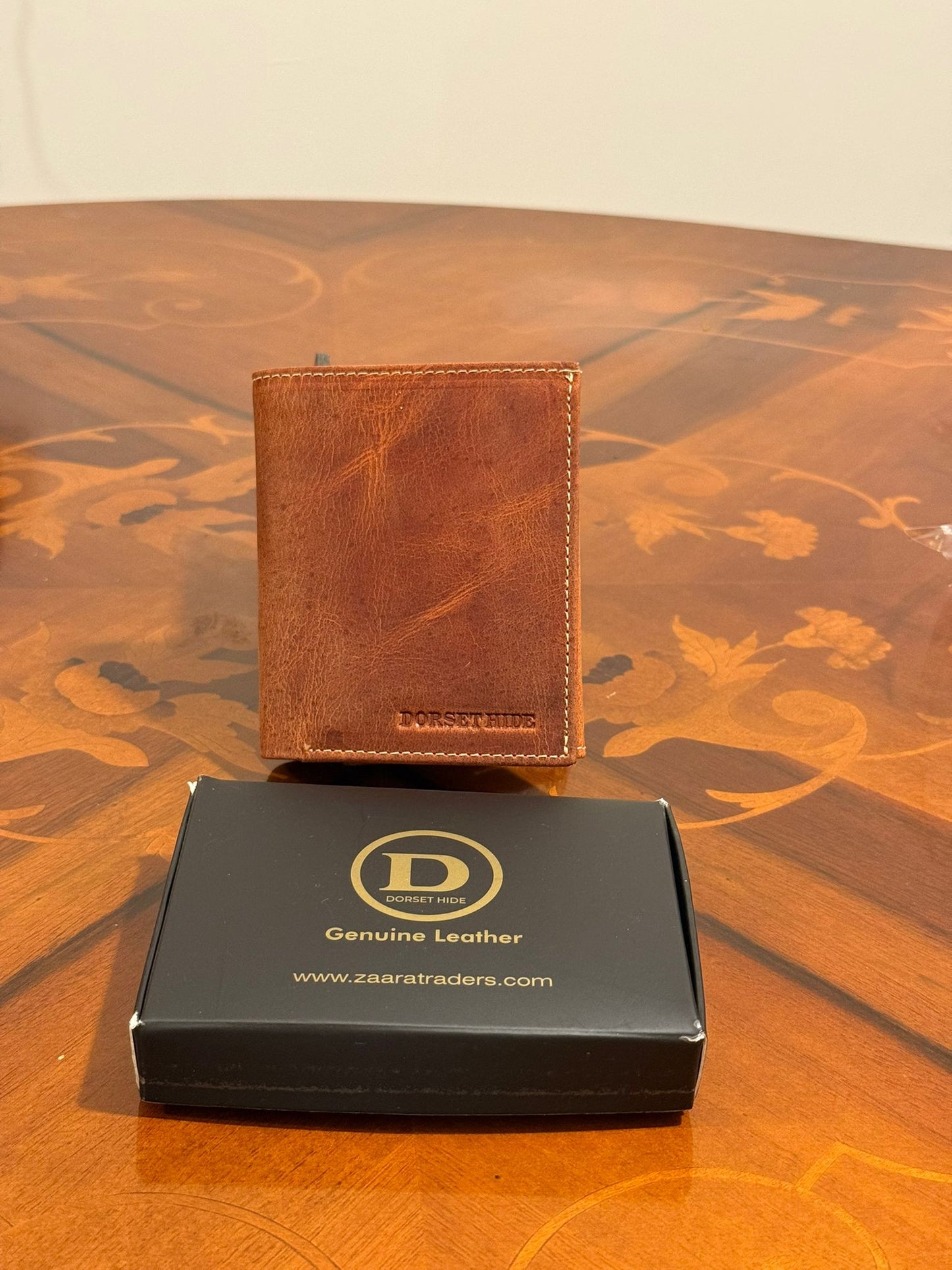 Personalized Genuine Leather RFID Trifold Wallet for Men