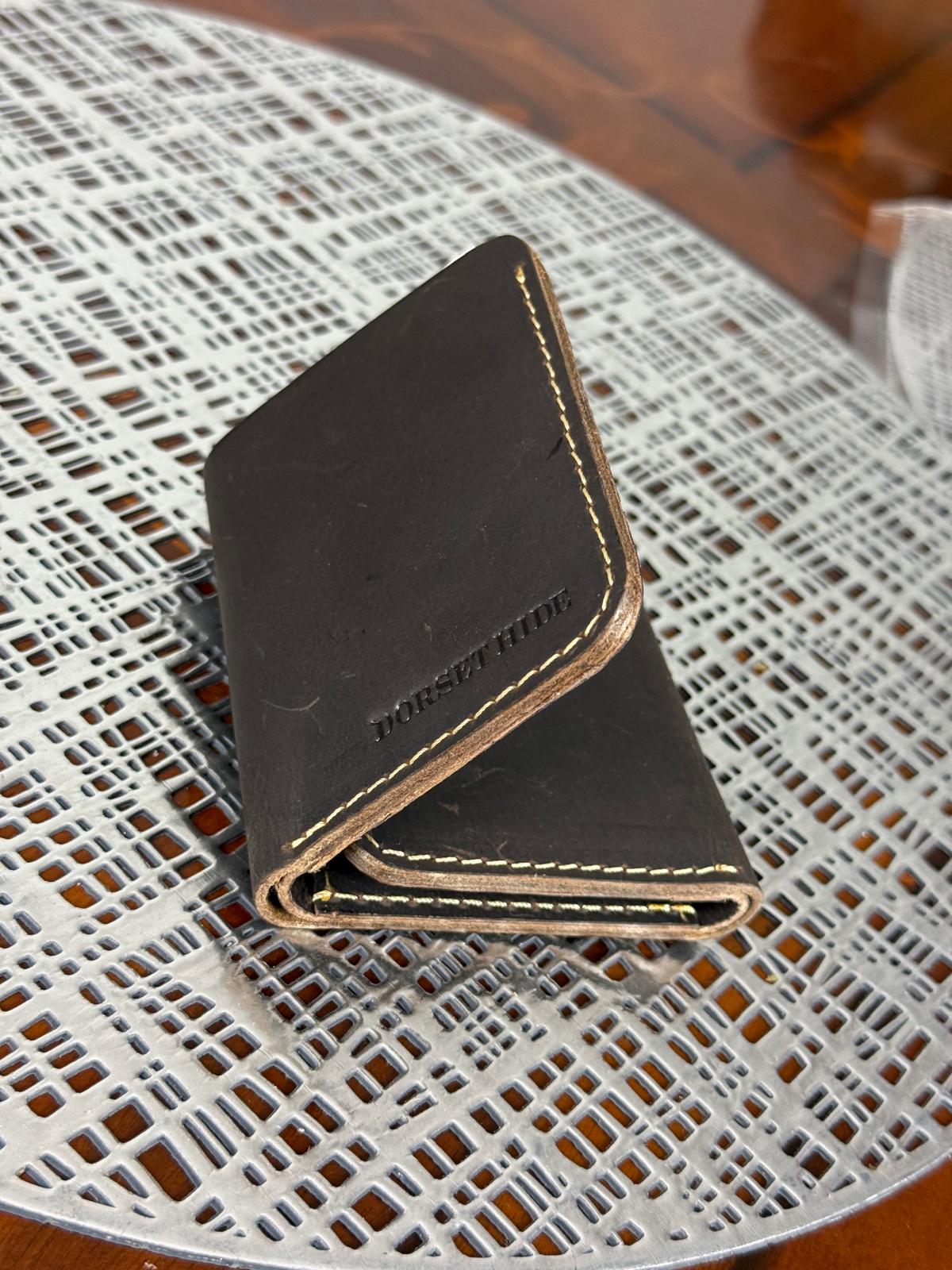 Genuine Leather Slim RFID Tri-fold wallet