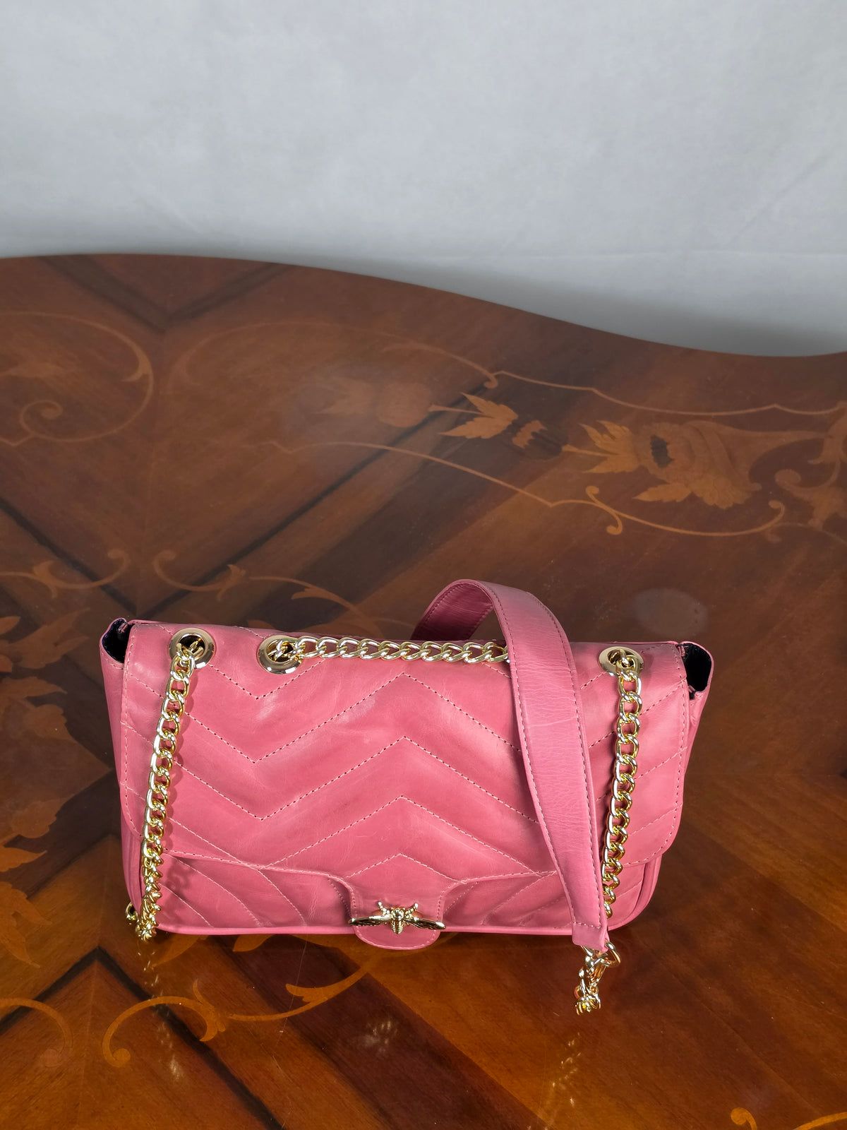 Premium Leather Medium Quilted Crossbody Bag