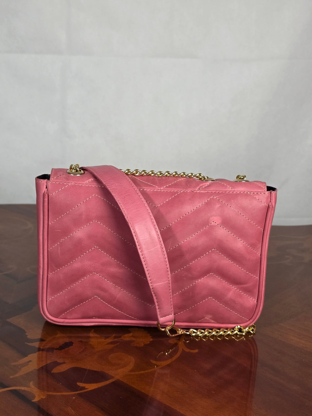 Premium Leather Medium Quilted Crossbody Bag
