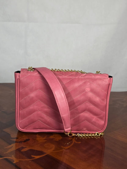 Premium Leather Medium Quilted Crossbody Bag