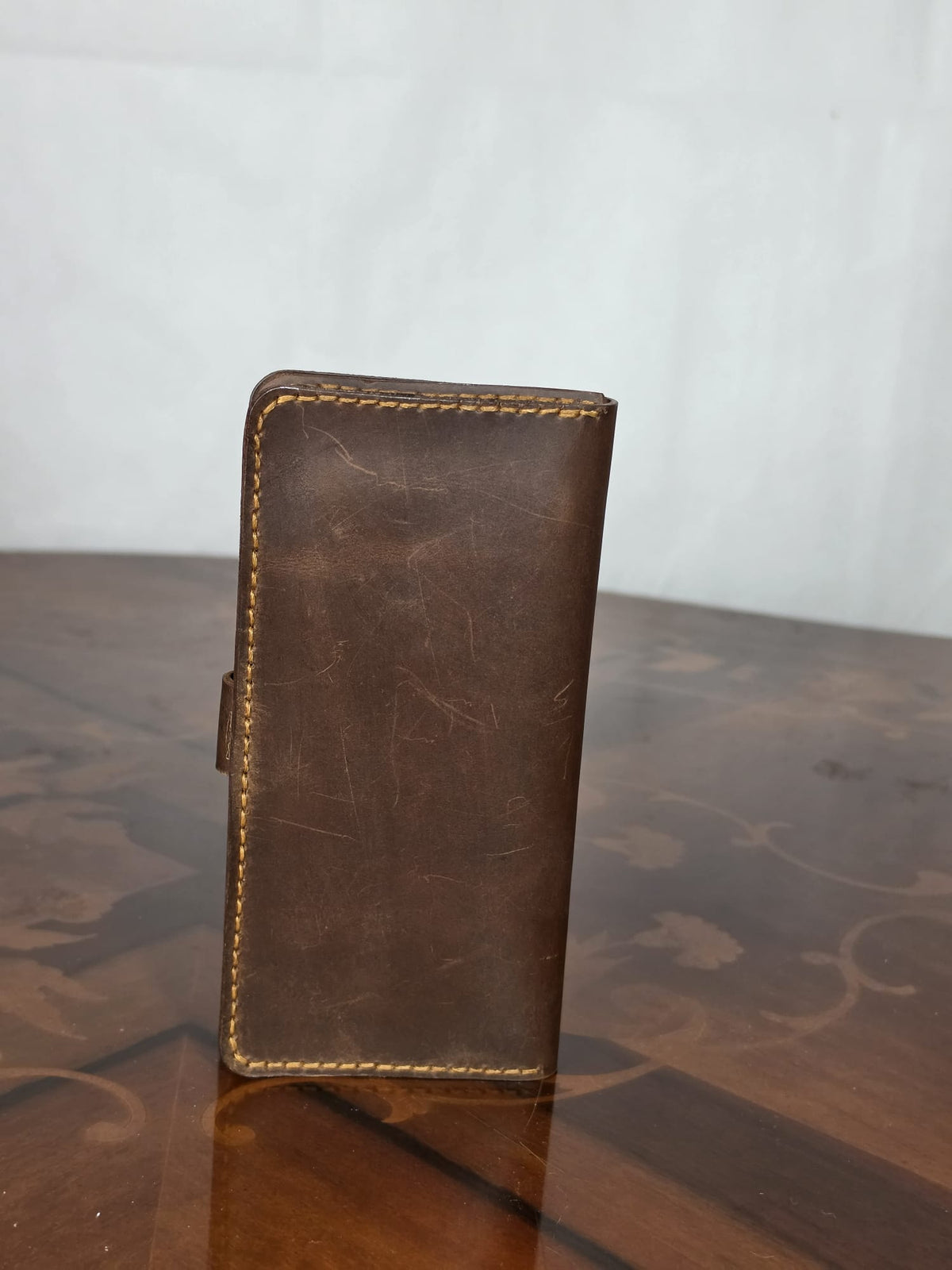 Handmade Unisex Genuine Leather Mobile Wallet Hand Stitched Phone Holder