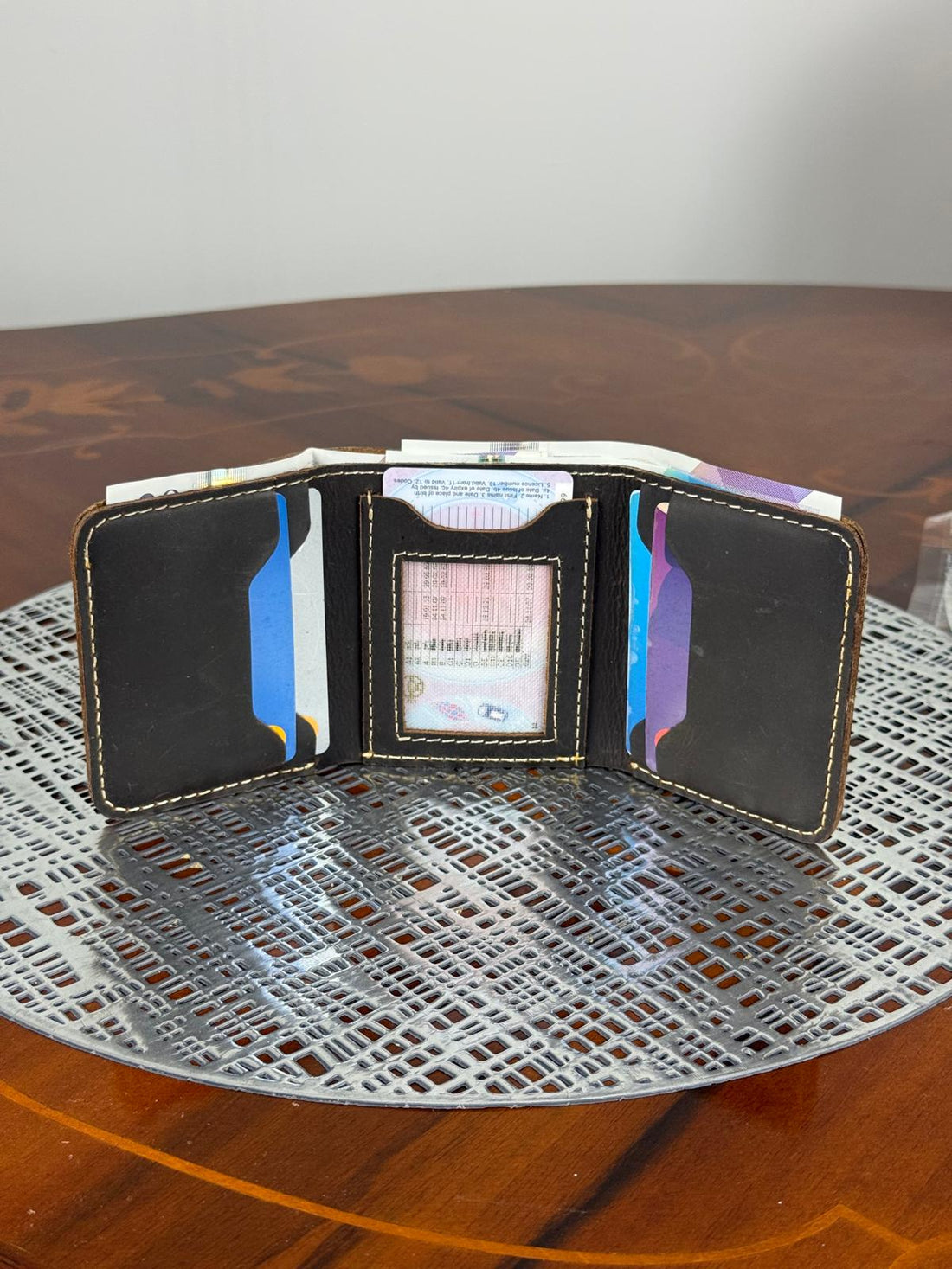 Genuine Leather Slim RFID Tri-fold wallet