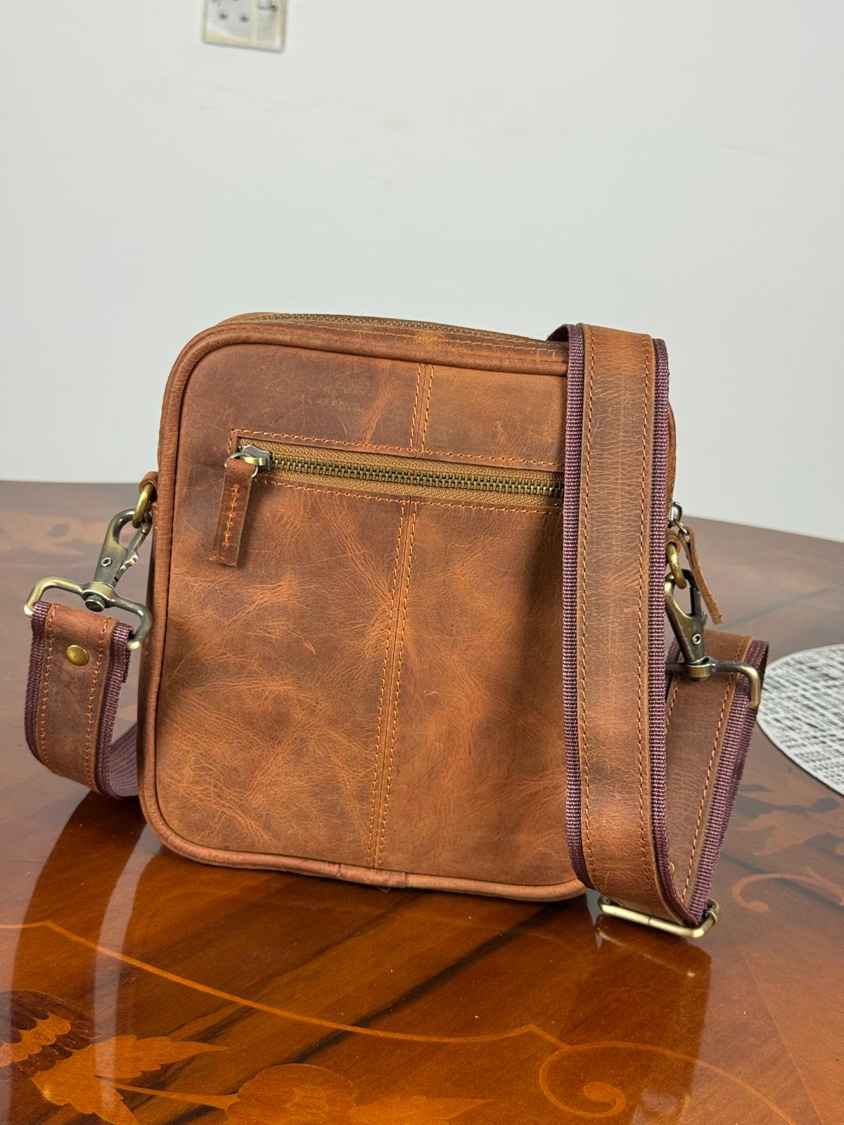 Genuine Leather Unisex Crossbody Bag