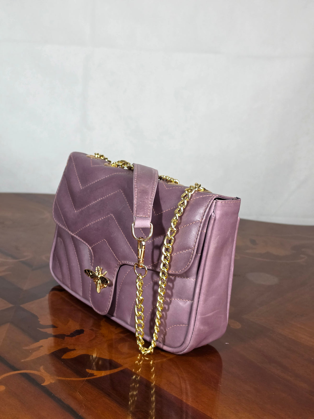 Premium Leather Medium Quilted Crossbody Bag
