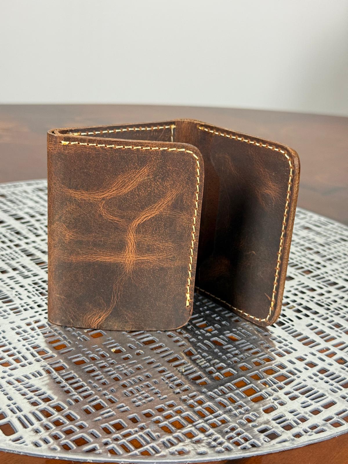 Genuine Leather Slim RFID Tri-fold wallet