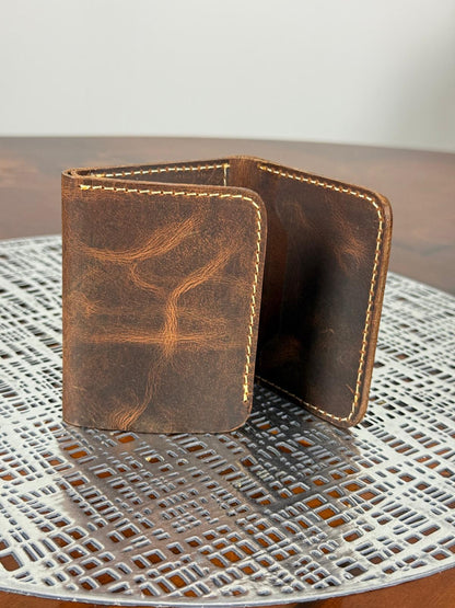 Genuine Leather Slim RFID Tri-fold wallet