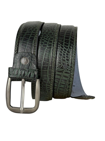 Men’s Genuine Leather Belt – Croco & Alligator Pattern