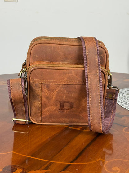 Genuine Leather Unisex Crossbody Bag