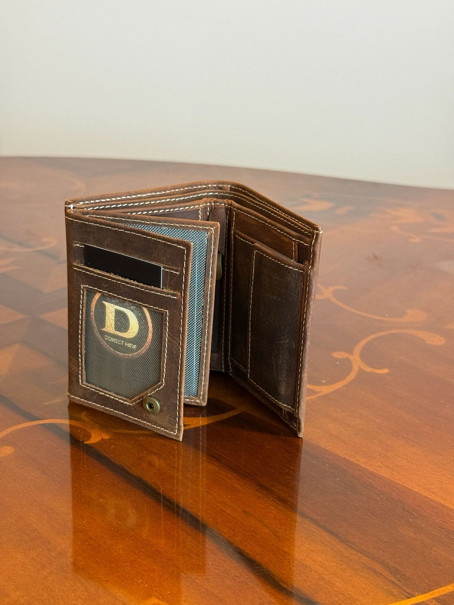 Personalized Genuine Leather RFID Trifold Wallet for Men