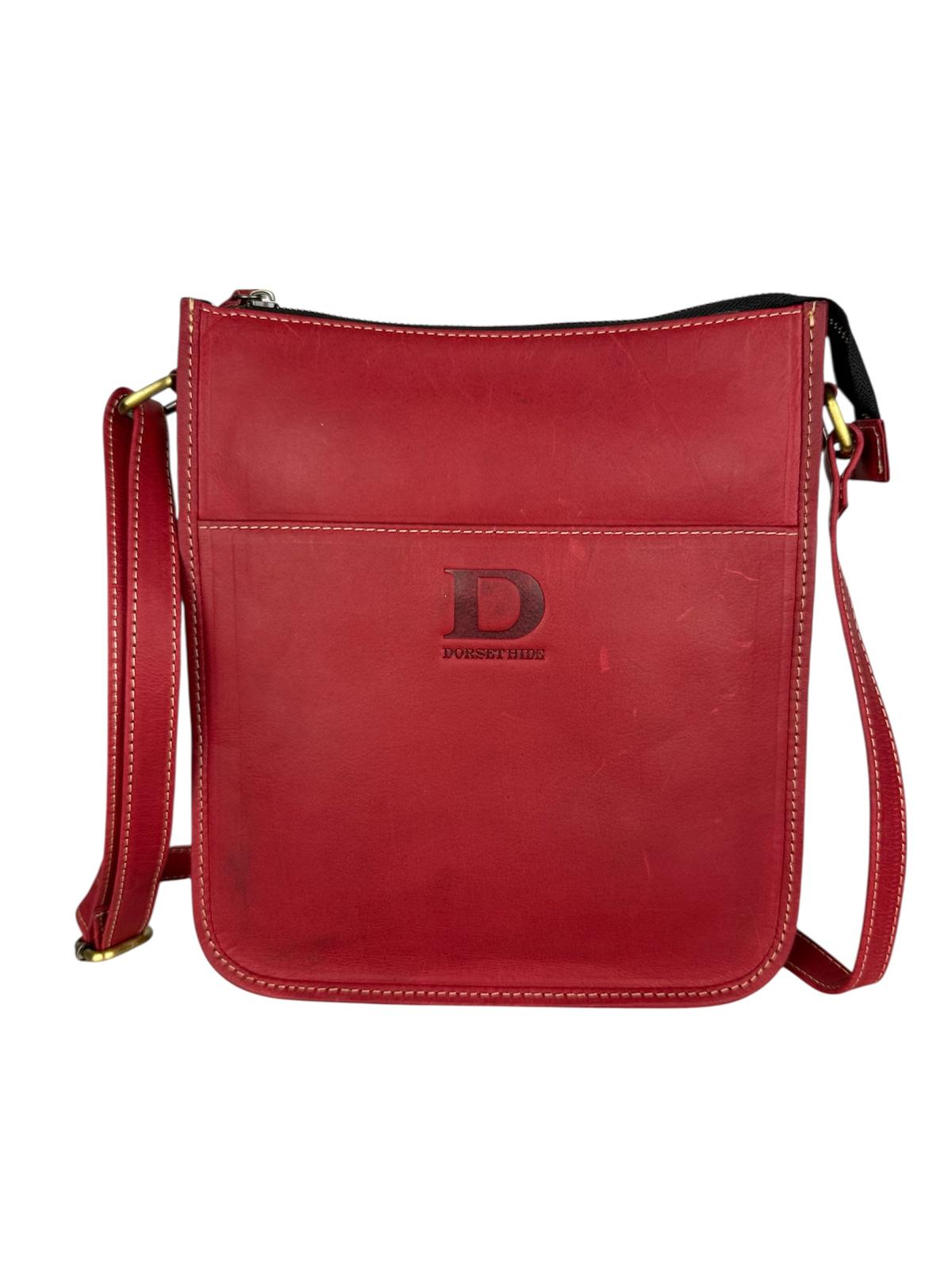 Genuine Leather Crossbody Bag with High-Quality Brass Accessories